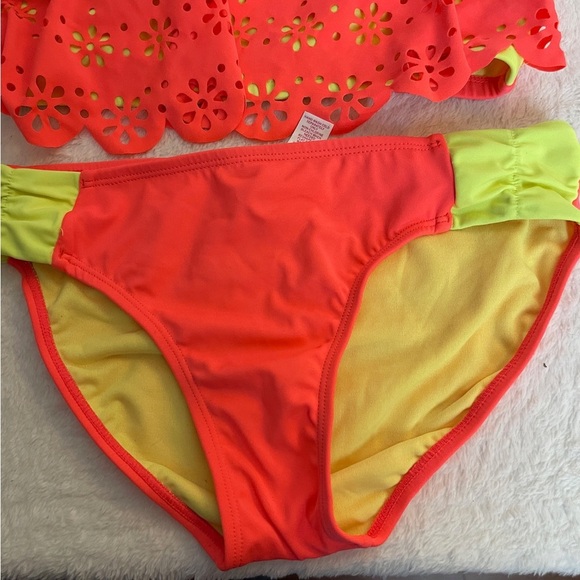 Justice Neon Pink and Yellow Bikini - Picture 3 of 7
